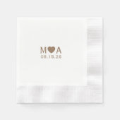 Trouwpaar Monogram Liefde Hart Servet (Voorkant)