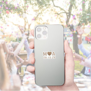 Trouwpaar Monogram Liefde Hart Sticker