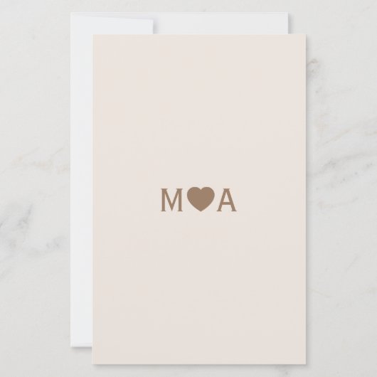 Trouwpaar Monogram Menu (Achterkant)