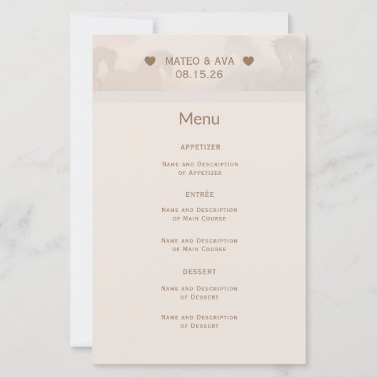 Trouwpaar Monogram Menu (Voorkant)