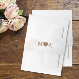 Trouwpaar Monogram Uitnodiging Buik Band Uitnodigingen Wikkel