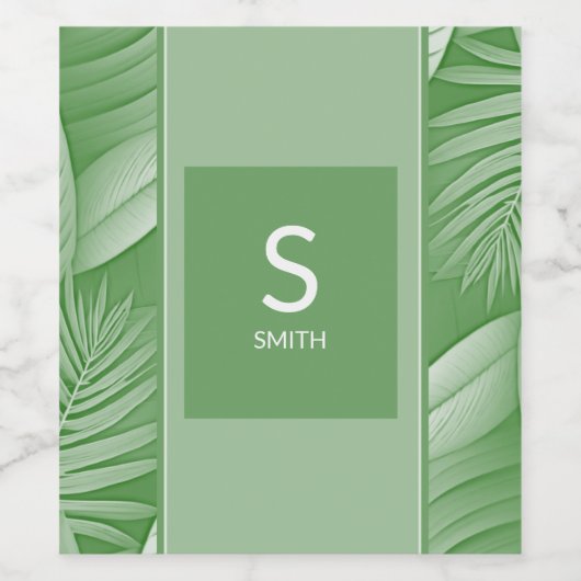 Trouwpaar Monogram Wijn Label Set Wijn Etiket (Enkel label)