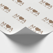 Trouwpaar Monogram Wrapping Paper Cadeaupapier (Hoek)