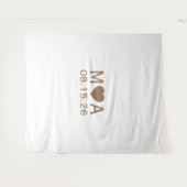 Trouwpaar Monogrammen Achtergrond Wandkleed (Voorkant (horizontaal))