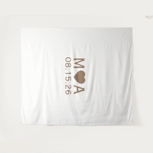 Trouwpaar Monogrammen Achtergrond Wandkleed (Voorkant (horizontaal))