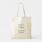 Trouwpaar naam bericht datum romantisch elegant tote bag (Achterkant)