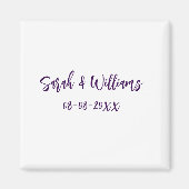 Trouwpaar. Naam datum paarse eenvoudige minimum mo Magneet (Voorkant)