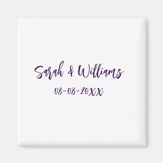 Trouwpaar. Naam datum paarse eenvoudige minimum mo Magneet