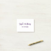 Trouwpaar. Naam datum paarse eenvoudige minimum mo Post-it® Notes (Op bureau)