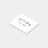 Trouwpaar. Naam datum paarse eenvoudige minimum mo Post-it® Notes (Schuin)