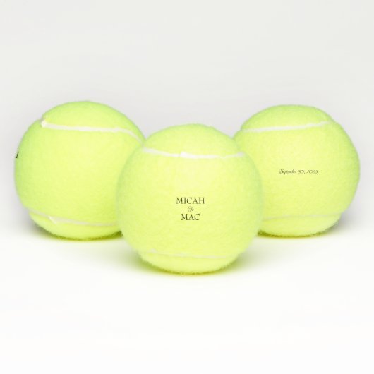 Trouwpaar namen & datum Tennisballen (Multi)