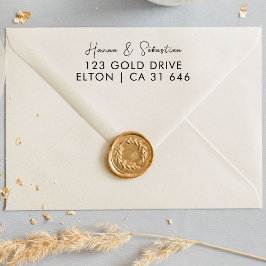 Trouwpaar Namen Eenvoudige Typografie Trouwen Zelfinktende Stempel