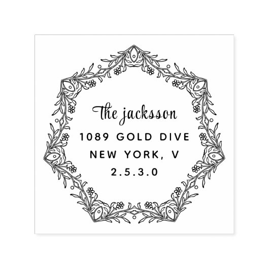 Trouwpaar Namen Eenvoudige Typografie Trouwen Zelfinktende Stempel (Design)