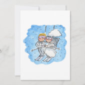 Trouwpaar op een skilift kaart (Voorkant)