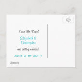 Trouwpaar op een strand Save the Date Aankondigingskaart (Achterkant)