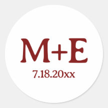 Trouwpaar Rode Initialen & Datum