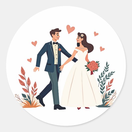 Trouwpaar Romance Sticker (Voorkant)