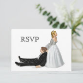 Trouwpaar RSVP Kaart (Staand voorkant)