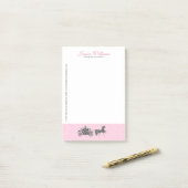 Trouwpaarden & koets roze en wit post-it® notes (Op bureau)