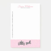Trouwpaarden & koets roze en wit post-it® notes (Voorkant)