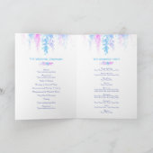 Trouwpaars blauw bloemkunst cascadeprogramma programma (Binnen)