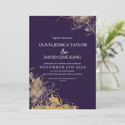 TROUWPAARSE UITNODIGINGEN, MODERNE UITNODIGINGEN,  KAART (Staand voorkant)