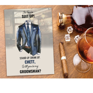 Trouwpak Aan Groomsman Voorstel Verzoekkaart Kaart