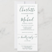 Trouwpakket Emerald Green Script All In One Kaart (Voorkant)