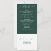 Trouwpakket 'Emerald Green Script' inclusief alles Kaart (Achterkant)