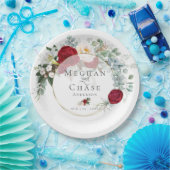 Trouwpapier Bord | Levendig rood pioenroos boeket (Feest)