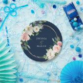 Trouwpapier bord Navy Blue Gold Blush (Feest)