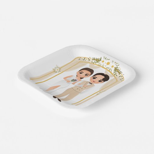 Trouwpapier Borden 2 Papieren Bordje (Gebogen)