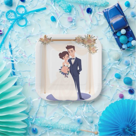 Trouwpapier Borden 4 Papieren Bordje (Feest)