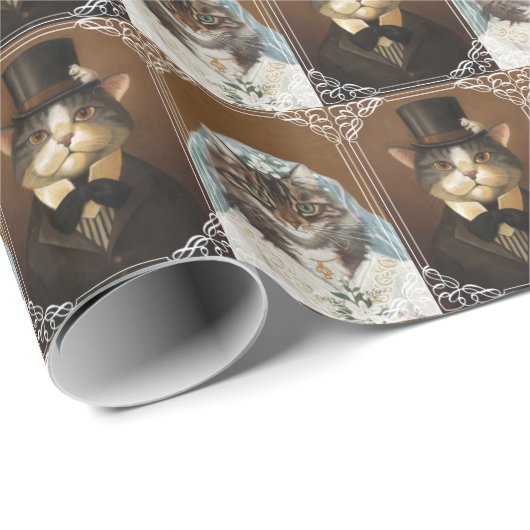 Trouwpapier, bruidspaar cadeaupapier (Rol Hoek)