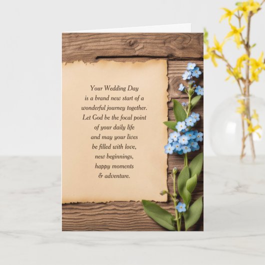 Trouwpapier en Vergeet-Me-Nots Kaart (Gele Bloem)