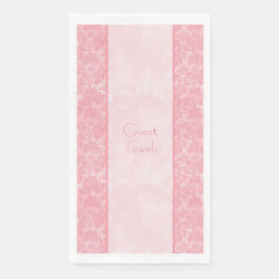Trouwpapier Gastenhanddoeken Roze Damast Elegant Servet