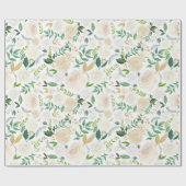 Trouwpapier Grote Bloemen Cadeaupapier (Vlak)