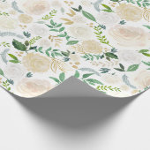 Trouwpapier Grote Bloemen Cadeaupapier (Hoek)