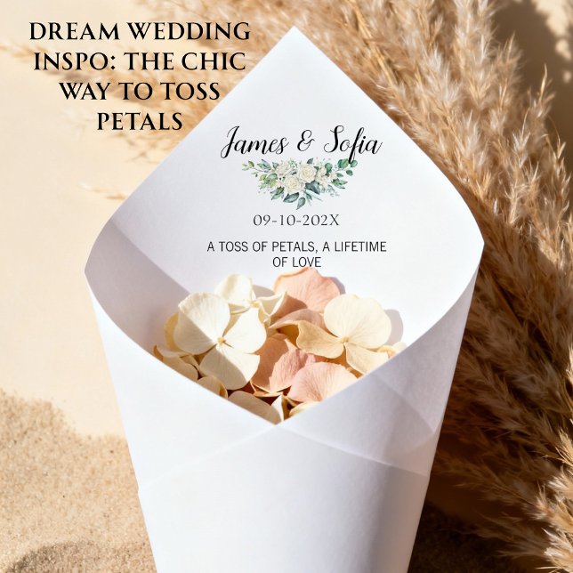 Trouwpapier Kegeltje voor Bloemen Petals Toss (petal toss cone wedding cones for petal wedding future wedding plans cones ceremony petal cone)