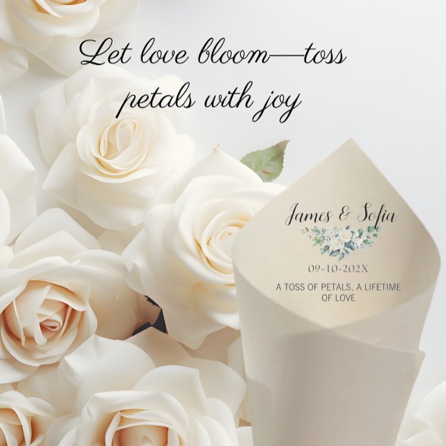 Trouwpapier Kegeltje voor Bloemen Petals Toss (petal toss cone wedding cones for petal wedding paper cones petal toss cones ceremony petal cone)