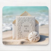 Trouwpapier met strand dollars muismat (Voorkant)