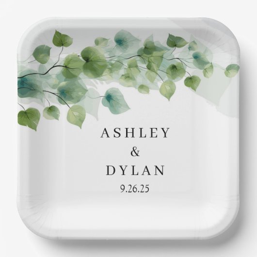 trouwpapier papieren bordje (Voorkant)