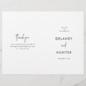 Trouwpapier programmaboekje minimalistische stijl flyer (Voorkant)