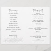 Trouwpapier programmaboekje minimalistische stijl flyer (Achterkant)