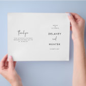Trouwpapier programmaboekje minimalistische stijl flyer (Hand)