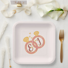Trouwpapieren bordjes Blush Bloem Editable
