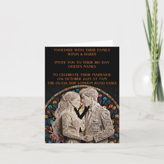 Trouwparen gepersonaliseerd aankondiging (Voorkant)