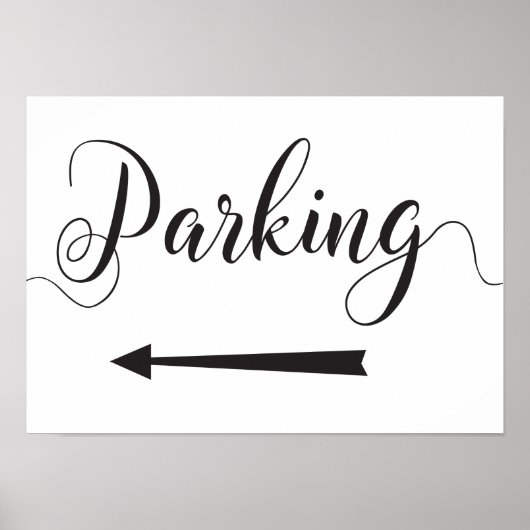 Trouwparkeerroute bord linker pijl poster (Voorkant)