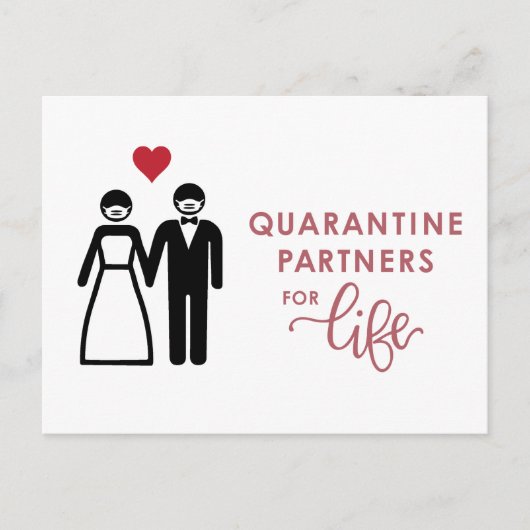 Trouwpartners voor het leven | Roze Aankondigingskaart (Voorkant)