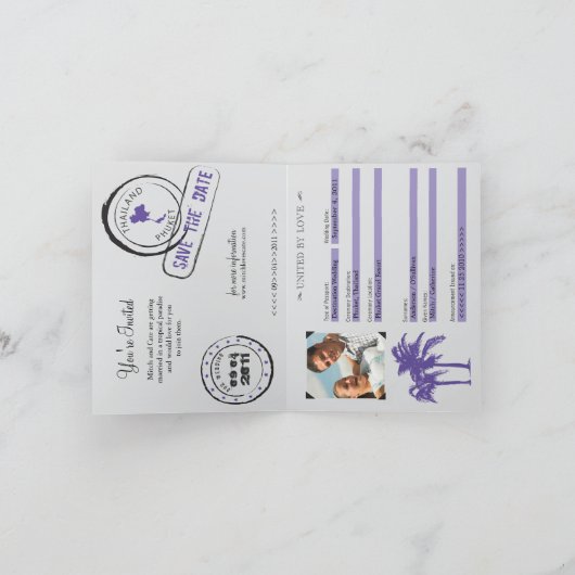 Trouwpas Uitnodiging voor Thailand (Binnen)